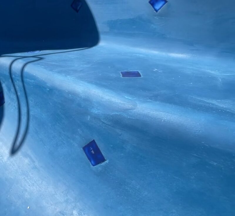 Standard plaster pool finish — smooth blue plaster surface applied by Phenomenal Pool & Landscape