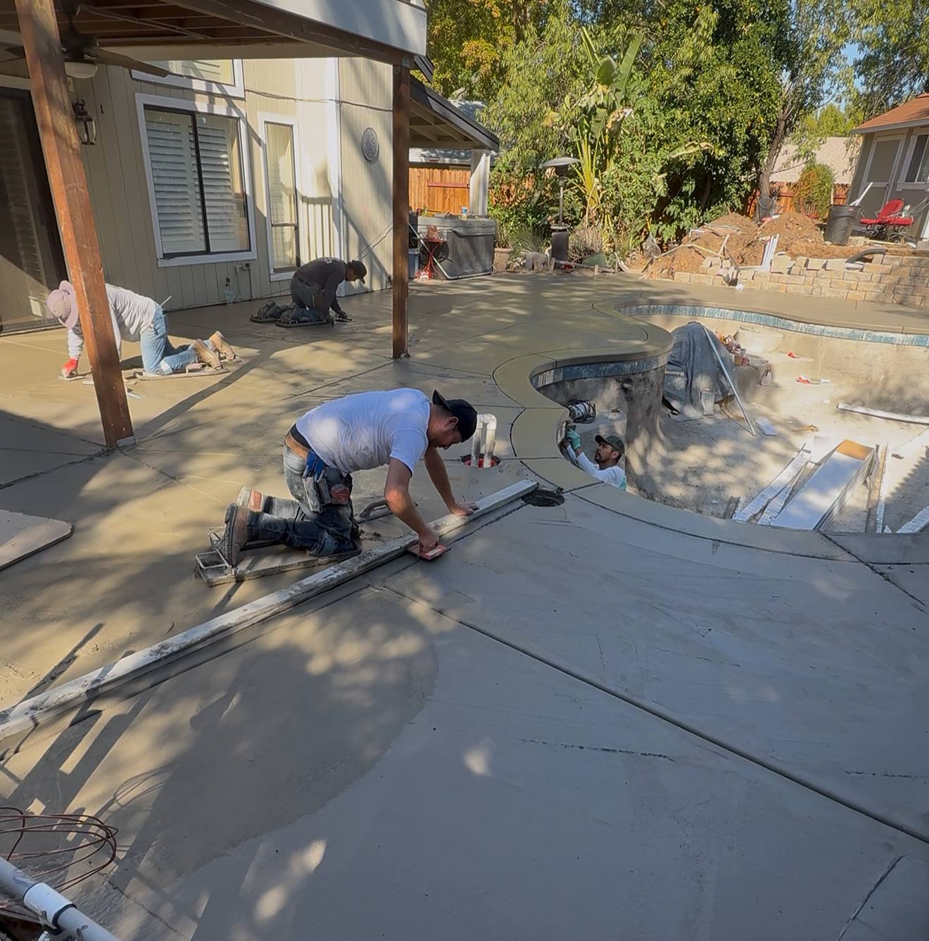 Custom swimming pool construction project in Sacramento